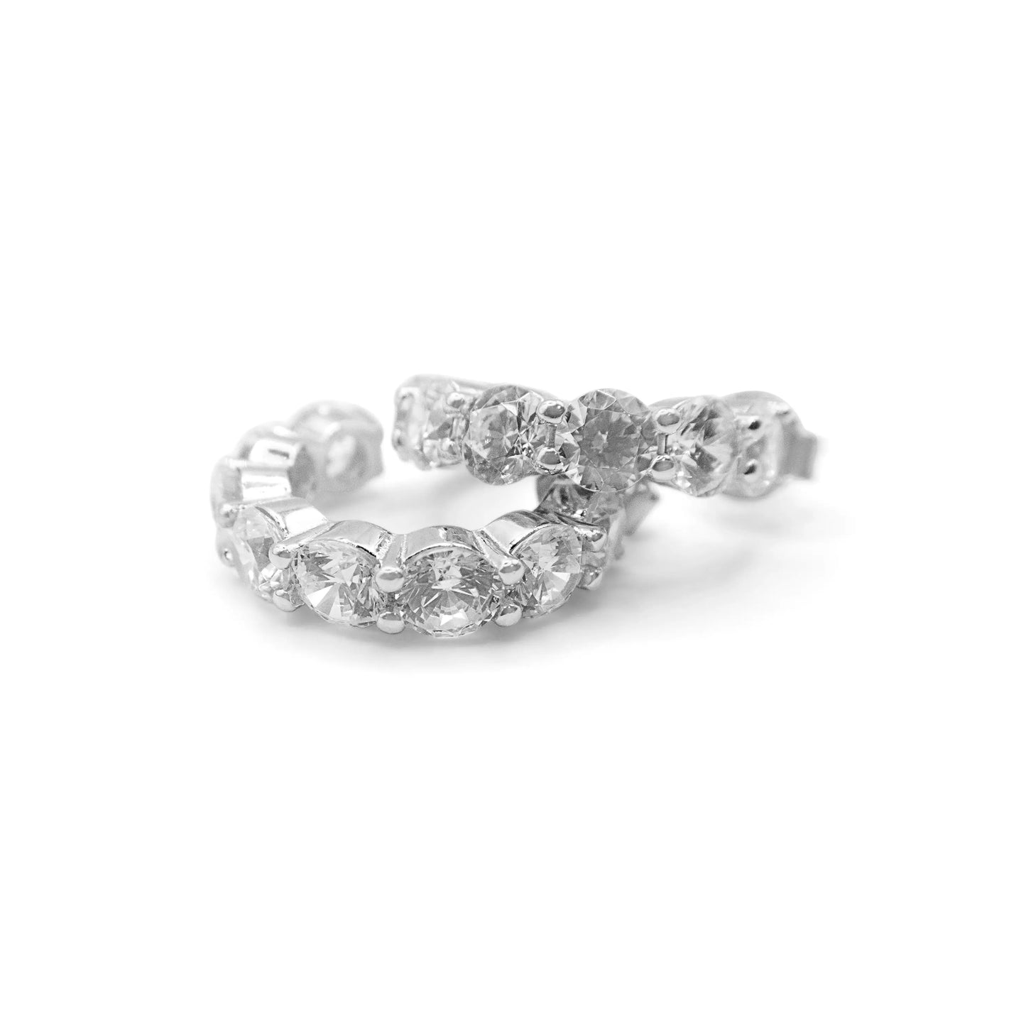 925 Cubic CZ Shams hoop Earrings laasim