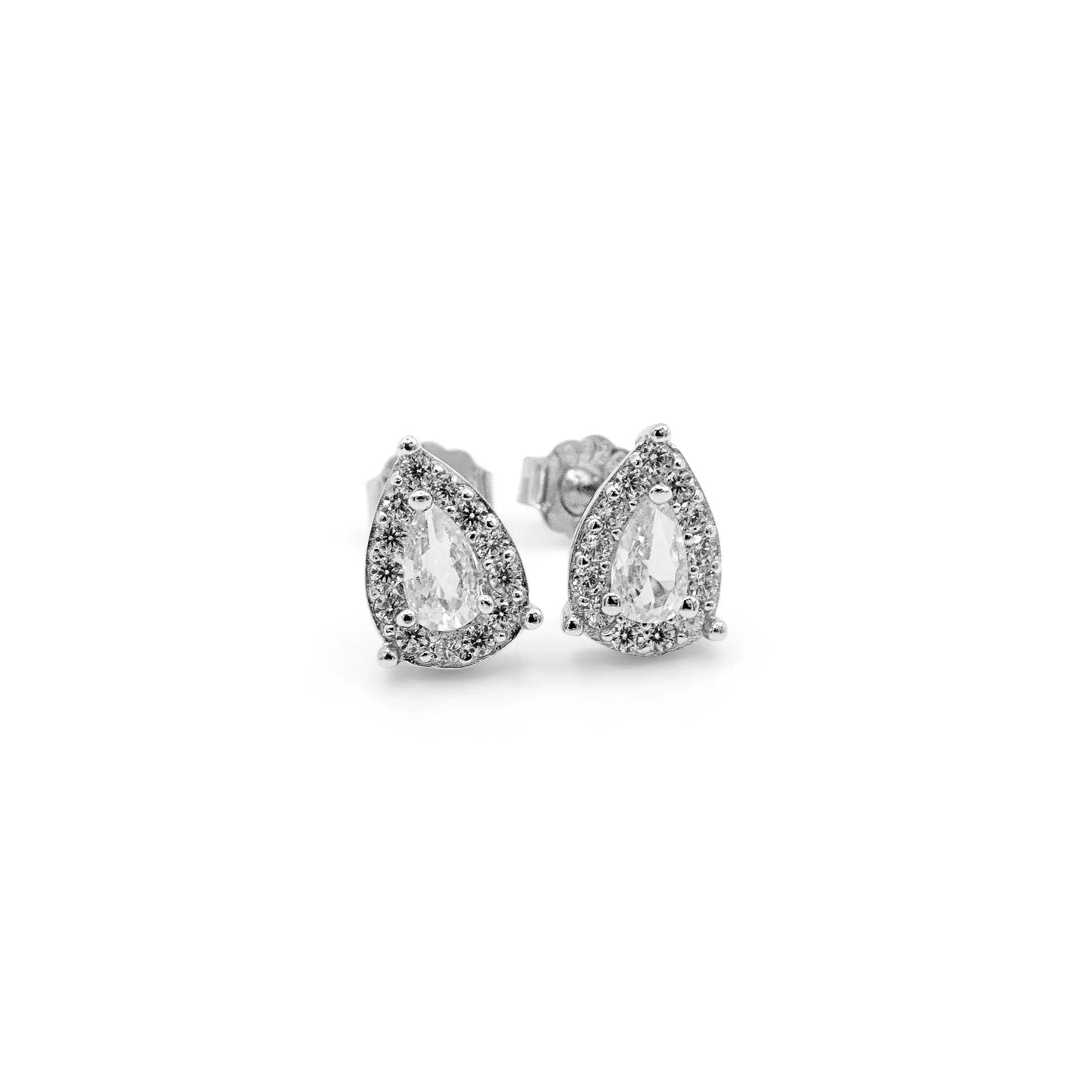 925 Cubic CZ Pear Stud Earrings laasim