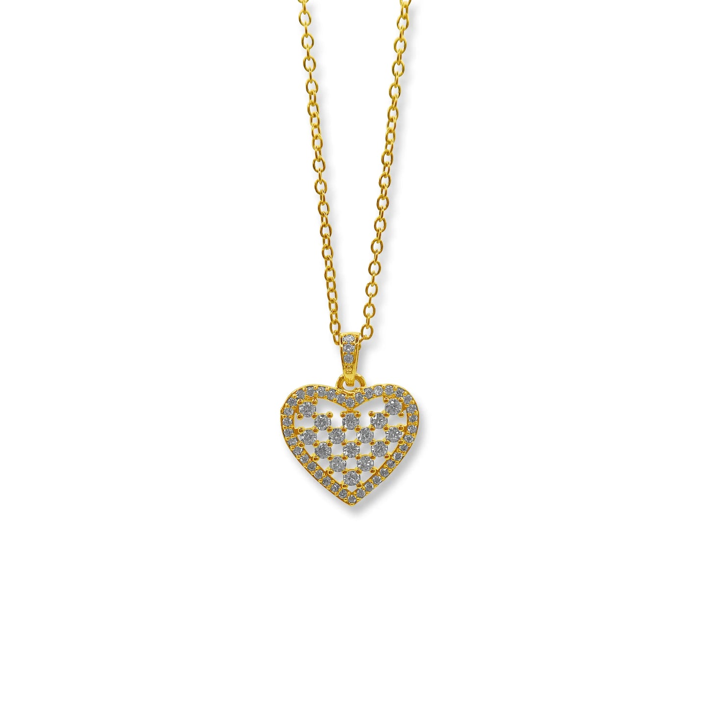 Cubic Zirconia Heart Chain laasim