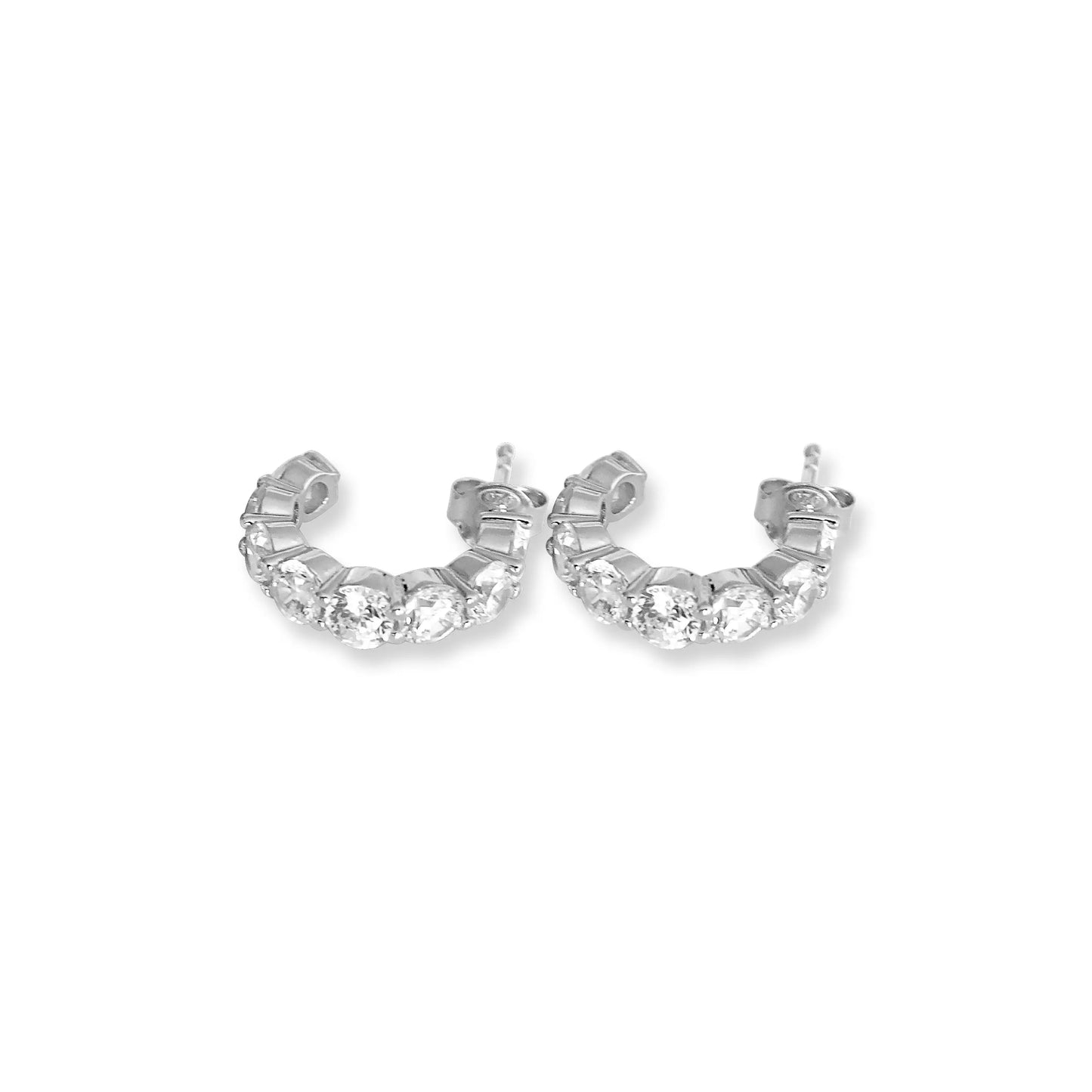 925 Cubic CZ Shams hoop Earrings laasim