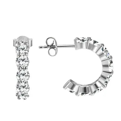925 Cubic CZ Shams hoop Earrings laasim